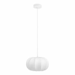 Biała lampa wisząca z tekstylnym kloszem ø 28 cm Coventry – House Nordic obraz