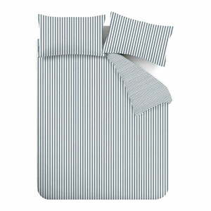 Niebieska flanelowa pościel dwuosobowa 230x220 cm Stripe – Catherine Lansfield obraz