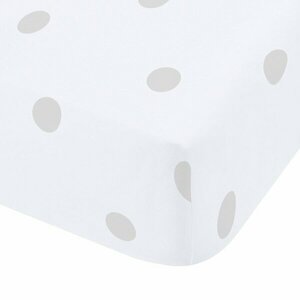 Biało-szare flanelowe prześcieradło z gumką 90x190 cm Polka Dot – Catherine Lansfield obraz