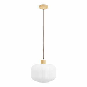 Biała lampa wisząca ze szklanym kloszem ø 30 cm Argalo – House Nordic obraz