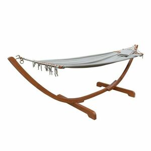 Hamak ogrodowy z konstrukcją z drewna eukaliptusowego Garden Pleasure Hammock Madeira obraz