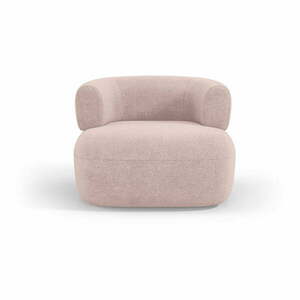 Jasnoróżowy fotel z materiału bouclé Jenny – Micadoni Home obraz