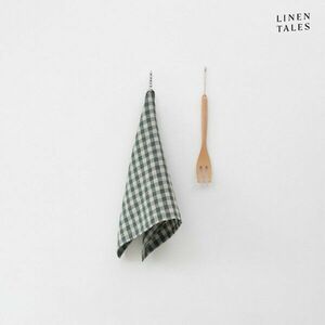 Lniana ścierka 45x65 cm Forest Green Gingham – Linen Tales obraz
