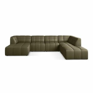 Narożnik z imitacji skóry (w kształcie litery U) w kolorze khaki Aloha – Makamii obraz