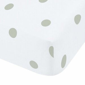 Biało-zielone flanelowe prześcieradło z gumką 90x190 cm Polka Dot – Catherine Lansfield obraz