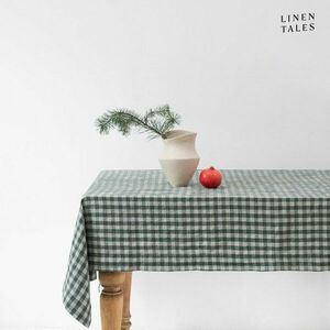 Lniany obrus 140x250 cm Forest Green Gingham – Linen Tales obraz