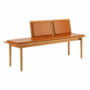 Koniakowo-naturalna skórzana ławka Elba – Hammel Furniture obraz