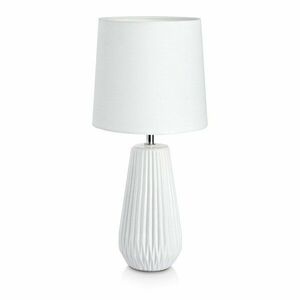 Biała lampa stołowa Markslöjd Nicci, ø 19 cm obraz