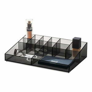 Organizer łazienkowy na kosmetyki z plastiku z recyklingu w kolorze matowej czerni Cosmetic Station – iDesign obraz
