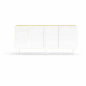 Biało-naturalna niska komoda w dekorze dębu 165x78 cm Arista – Teulat obraz