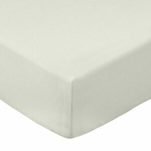 Kremowe prześcieradło z perkalu bawełnianego z gumką 90x190 cm Cotton Percale – Bianca obraz