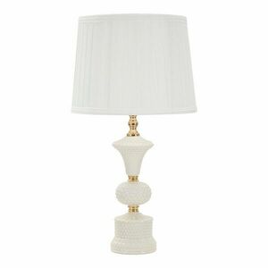 Biała lampa stołowa z tekstylnym kloszem (wysokość 57 cm) Caserta – Mauro Ferretti obraz