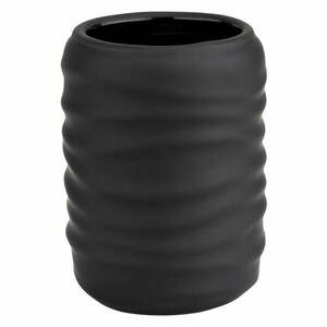 Czarny kubek na szczoteczki do zębów ceramiczny Illana – Wenko obraz
