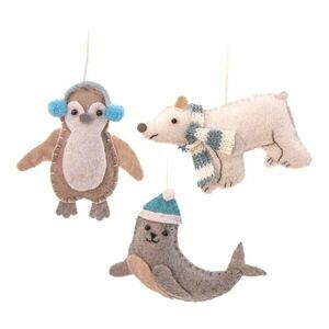 Tekstylne ozdoby świąteczne wykonane ręcznie zestaw 3 szt. 6 cm Arctic Animals – Sass & Belle obraz