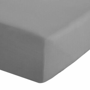 Szare prześcieradło z perkalu z gumką 150x200 cm Easy Iron Percale – Catherine Lansfield obraz