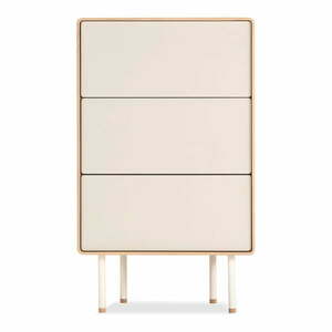 Biało-naturalna wysoka komoda z litego drewna dębowego 60x100 cm Fina – Gazzda obraz