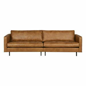 Brązowa sofa z imitacji skóry 277 cm Rodeo – WOOOD obraz