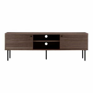 Brązowa szafka pod TV w dekorze dębu 40x50x150 cm Kyoto – House Nordic obraz