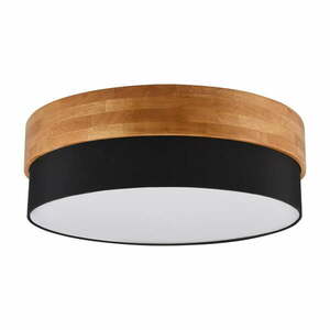 Czarno-naturalna lampa sufitowa z tekstylnym kloszem Seasons – Trio obraz