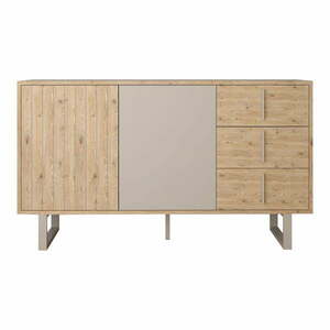 Szara niska komoda w dekorze dębu 140x80 cm Millay – Marckeric obraz