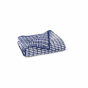 Biały/niebieski ręcznik kąpielowy z mieszanki bambusa frotte 70x140 cm Nuance – JUNA obraz