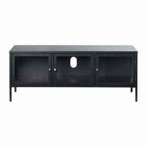 Czarna metalowa szafka pod TV 132x52 cm Carmel – Unique Furniture obraz