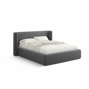 Szare tapicerowane łóżko dwuosobowe ze schowkiem ze stelażem 200x200 cm Jason – Windsor & Co Sofas obraz