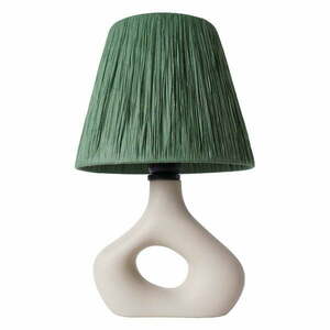 Zielona lampa stołowa z kloszem plecionki papierowej (wysokość 40 cm) Serin – Opviq lights obraz
