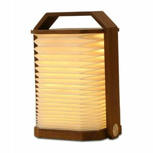 Biała/w ciemnym naturalnym kolorze lampa stołowa LED (wysokość 4 cm) Origami – Gingko obraz