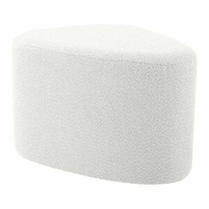 Biały puf z materiału bouclé Ada – Leitmotiv obraz