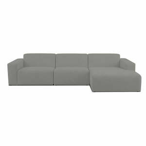 Szary moduł sofy z materiału bouclé (prawostronny) Roxy – Scandic obraz