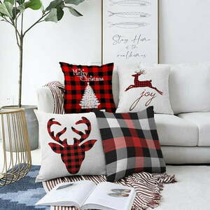 Świąteczne szenilowe poszewki na poduszki Minimalist Cushion Covers Christmas, 55x55 cm obraz