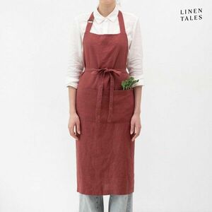 Lniany fartuch Marsala – Linen Tales obraz
