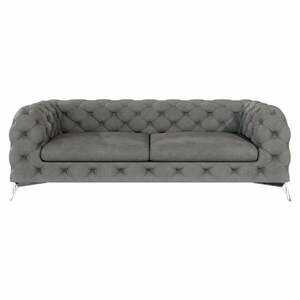 Szara aksamitna sofa 225 cm Chelsea – Ropez obraz