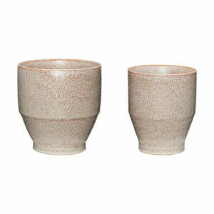 Ceramiczne ręcznie wykonane osłonki na doniczki zestaw 2 szt. ø 16 cm Ashes – Hübsch obraz