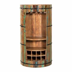 Szafka na wino z drewna z recyklingu liczba butelek 8, 60x115 cm Kaveri – Interia Home & Living obraz