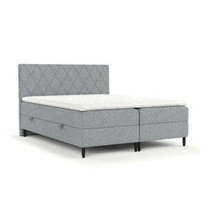 Szare łóżko boxspring ze schowkiem 180x200 cm Gwen – Maison de Rêve obraz