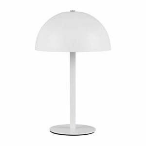 Lampa stołowa LED w matowym białym kolorze z metalowym kloszem (wysokość 21 cm) Munoz – Trio obraz