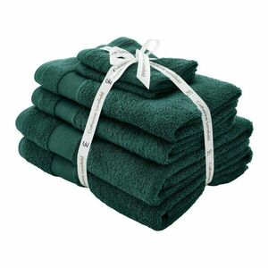 Ciemnozielone bawełniane ręczniki frotte zestaw 6 szt. Anti-Bacterial – Catherine Lansfield obraz
