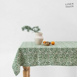 Lniany obrus 140x200 cm Evergreen Damask – Linen Tales obraz
