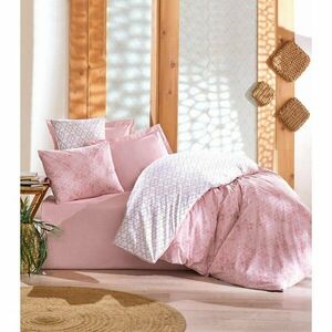 Biało-różowa pościel jednoosobowa z bawełny renforcé 140x200 cm Soft Geometry – Mila Home Luxury obraz