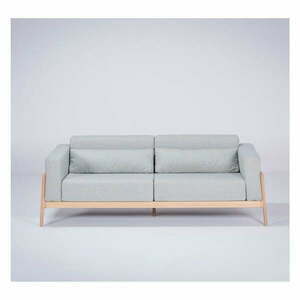 Niebieskoszara sofa z konstrukcją z litego drewna dębowego Gazzda Fawn, 210 cm obraz