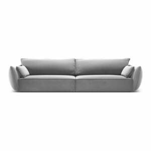 Jasnoszara aksamitna sofa 248 cm Vanda – Mazzini Sofas obraz