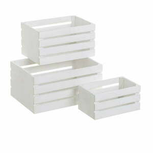 Białe pojemniki zestaw 3 szt. 31x23x15 cm – Casa Selección obraz