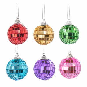 Szklane ozdoby świąteczne zestaw 6 szt. ø 4 cm Mirror Disco – Sass & Belle obraz