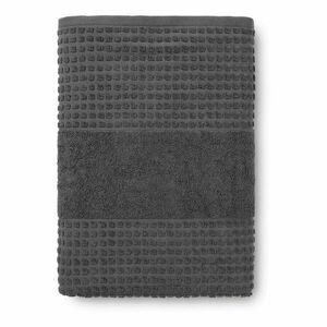 Ciemnoszary ręcznik kąpielowy z bawełny organicznej frotte 70x140 cm Check – JUNA obraz