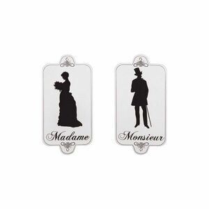 Metalowa tabliczka 16, 5x33 cm Madame Monsieur – Antic Line obraz