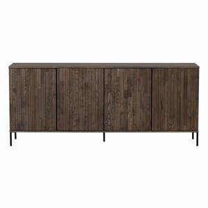 Brązowa niska komoda w dekorze jesionu 200x85 cm Gravure – WOOOD obraz