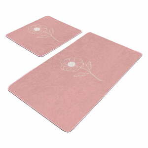 Różowe aksamitne dywaniki łazienkowe zestaw 2 szt. 60x100 cm – Mila Home obraz