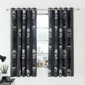 Ciemnoszara zasłona dziecięca 2 szt. 168x183 cm Skulls – Catherine Lansfield obraz